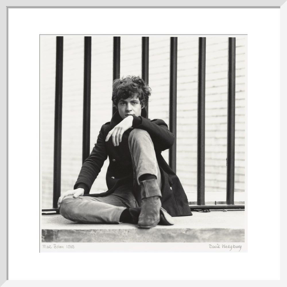 Marc bolan portrait print (art print, medium, white frame)