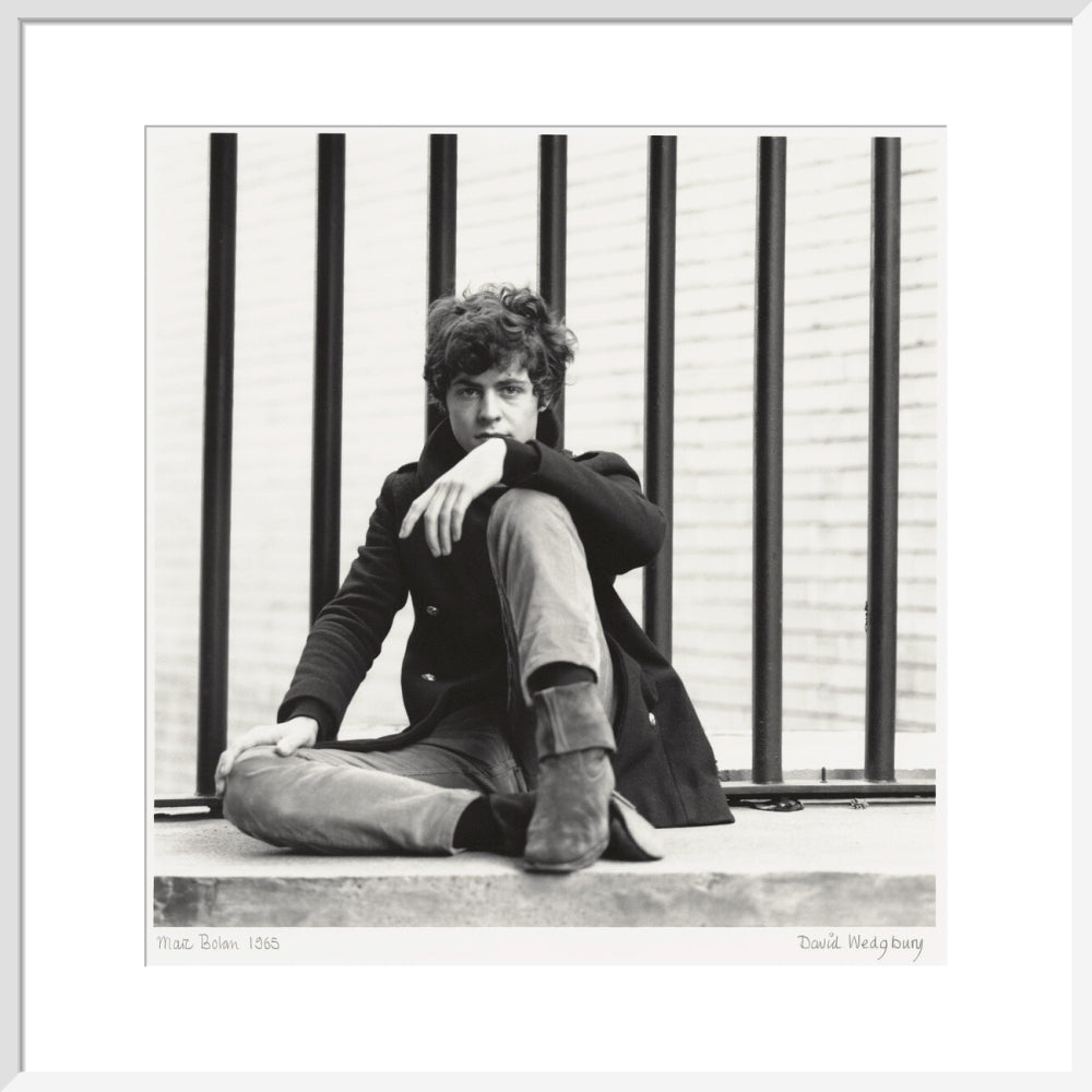 Marc bolan portrait print (art print, large, white frame)