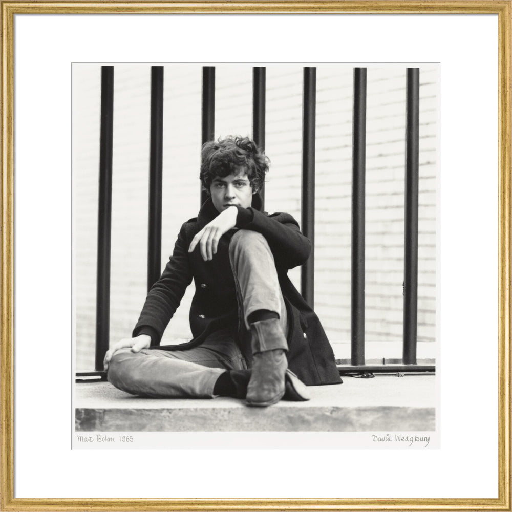 Marc bolan portrait print (art print, large, gold frame)
