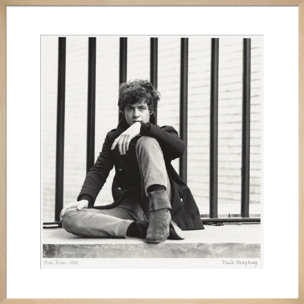 Marc bolan portrait print (art print, large, natural frame)