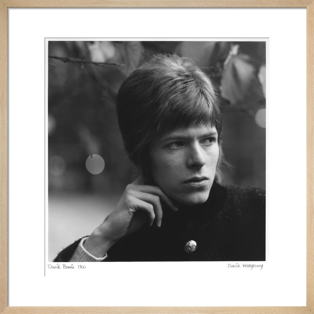 David bowie portrait print (art print, medium, natural frame frame)