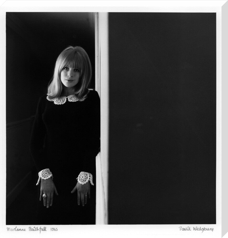 Marianne faithfull portrait print (stretched canvas, extra large, no frame)