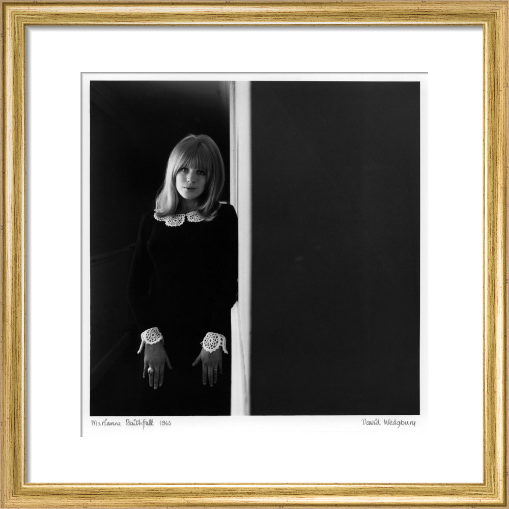 Marianne faithfull portrait print (art print, small, gold frame)