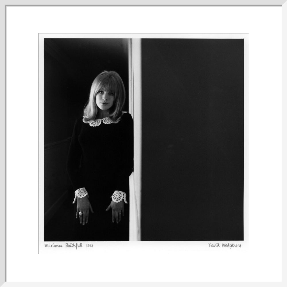 Marianne faithfull portrait print (art print, large, white frame)