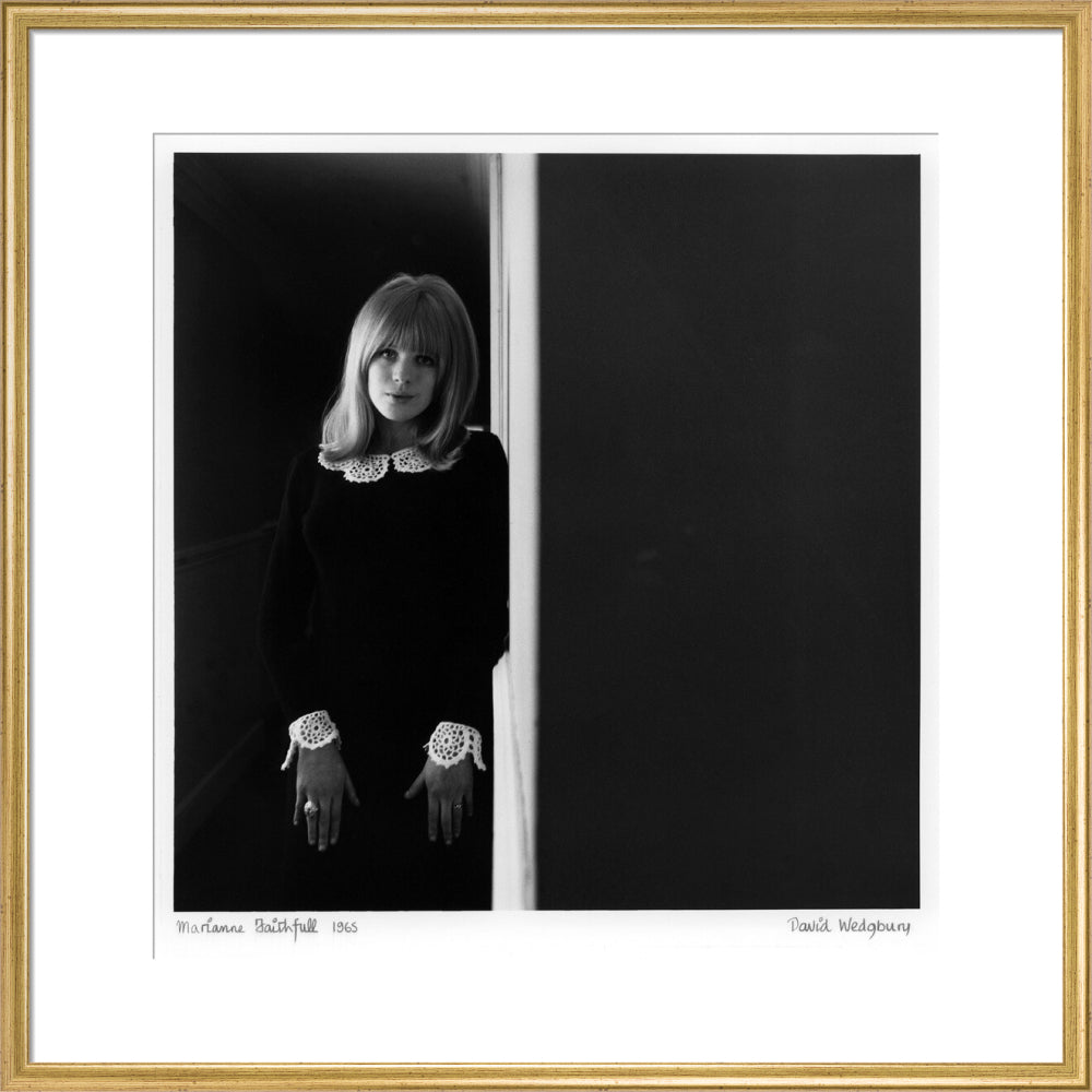 Marianne faithfull portrait print (art print, large, gold frame)