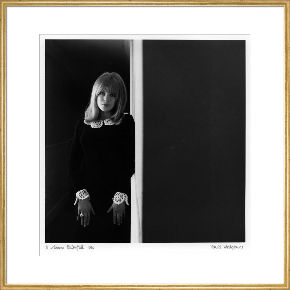 Marianne faithfull portrait print (art print, extra large, gold frame)