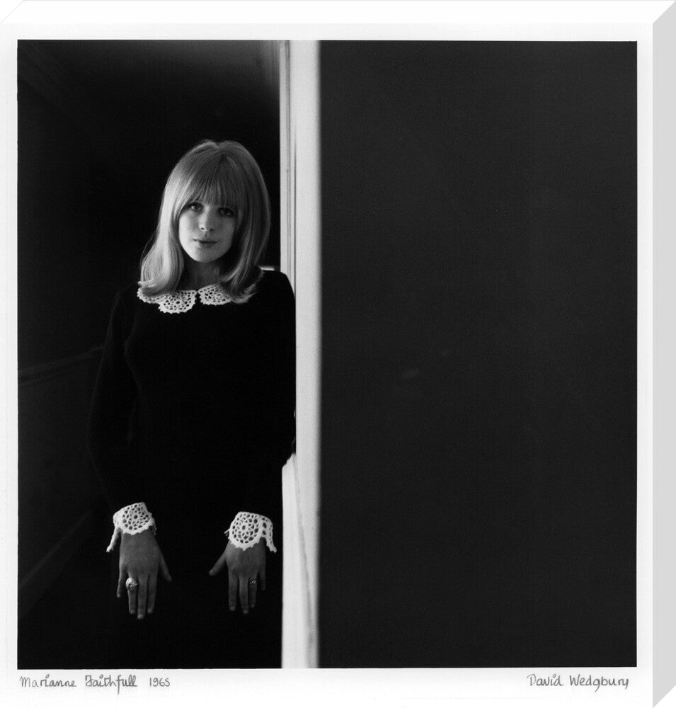 Marianne faithfull portrait print (stretched canvas, large, no frame)
