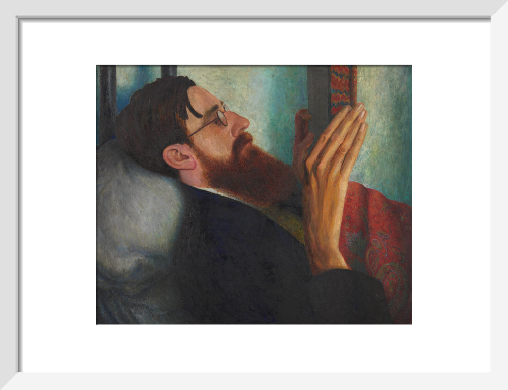 Lytton strachey portrait print (art print, small, white frame)