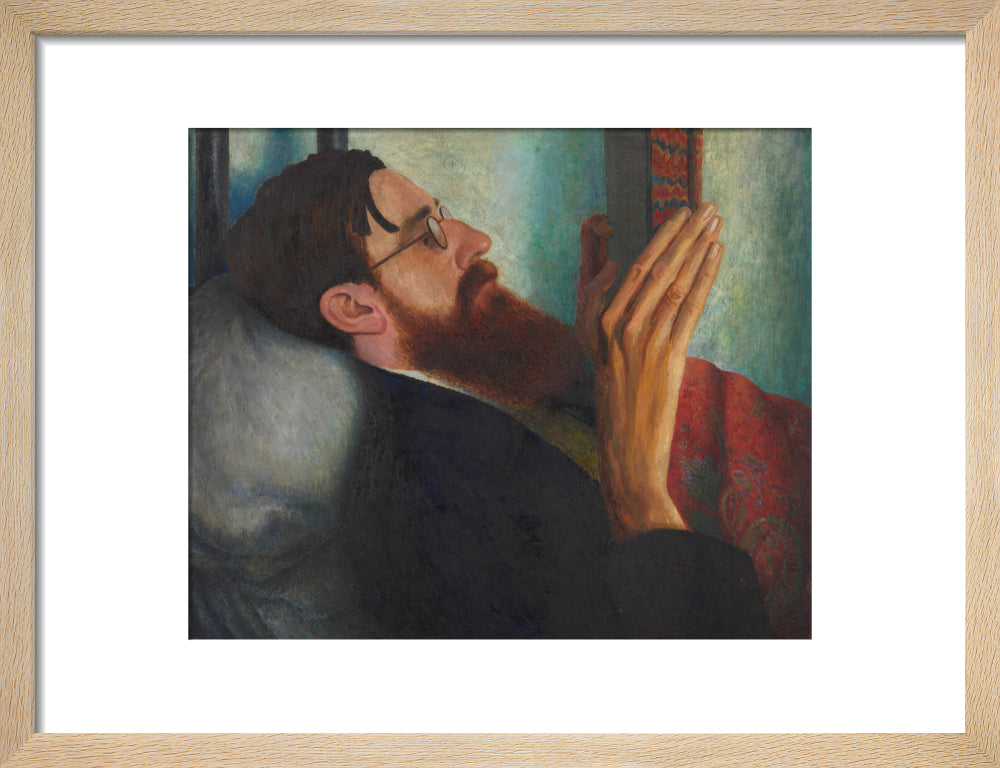 Lytton strachey portrait print (art print, small, natural frame)