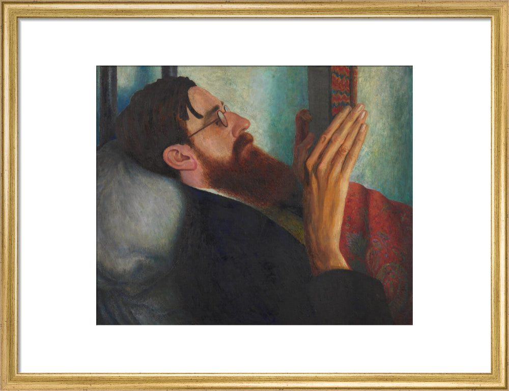Lytton strachey portrait print (art print, medium, gold frame)