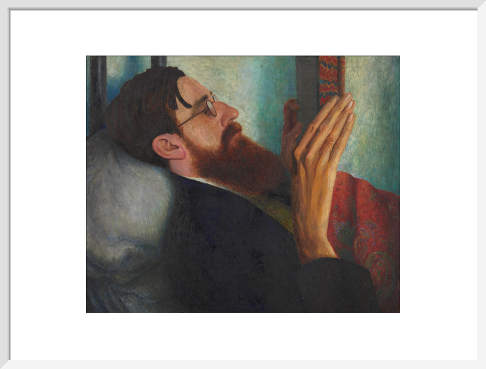 Lytton strachey portrait print (art print, large, white frame)