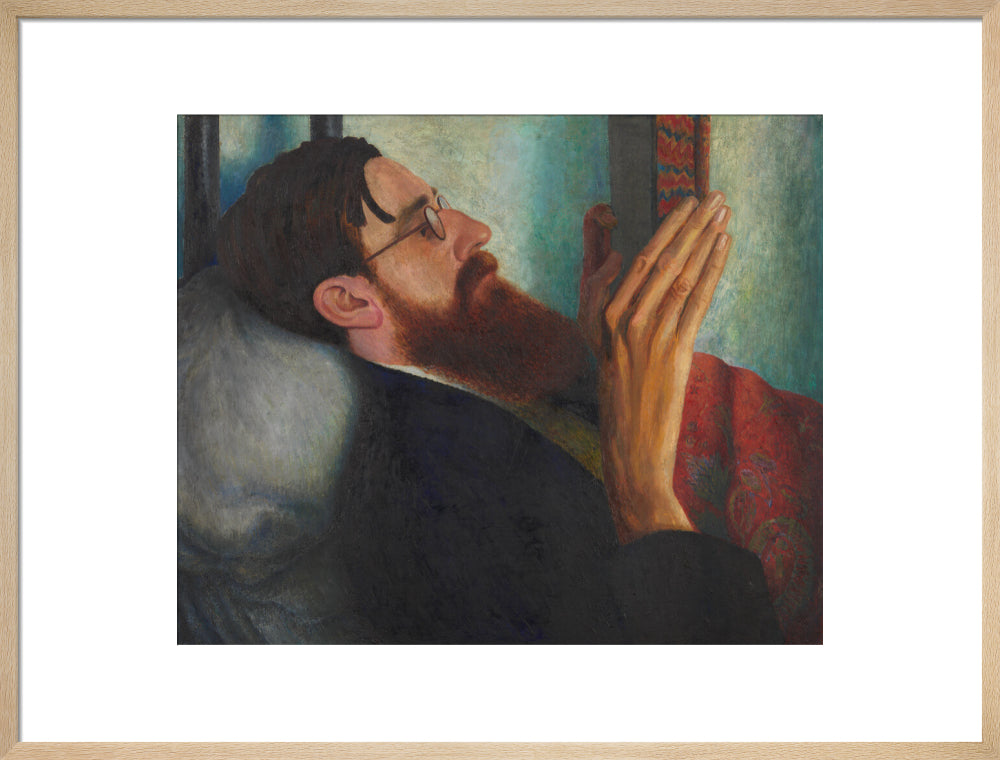 Lytton strachey portrait print (art print, large, natural frame)