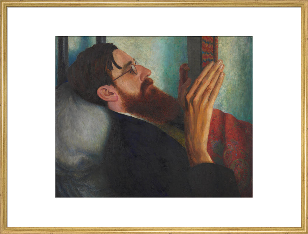 Lytton strachey portrait print (art print, extra large, gold frame)
