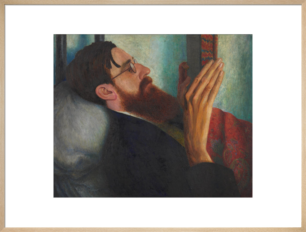 Lytton strachey portrait print (art print, extra large, natural frame)