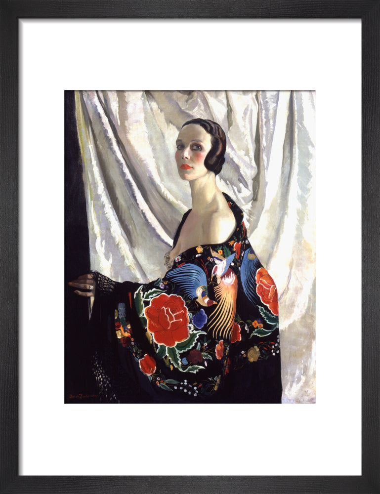 Doris zinkeisen portrait print (art print, small, black frame)