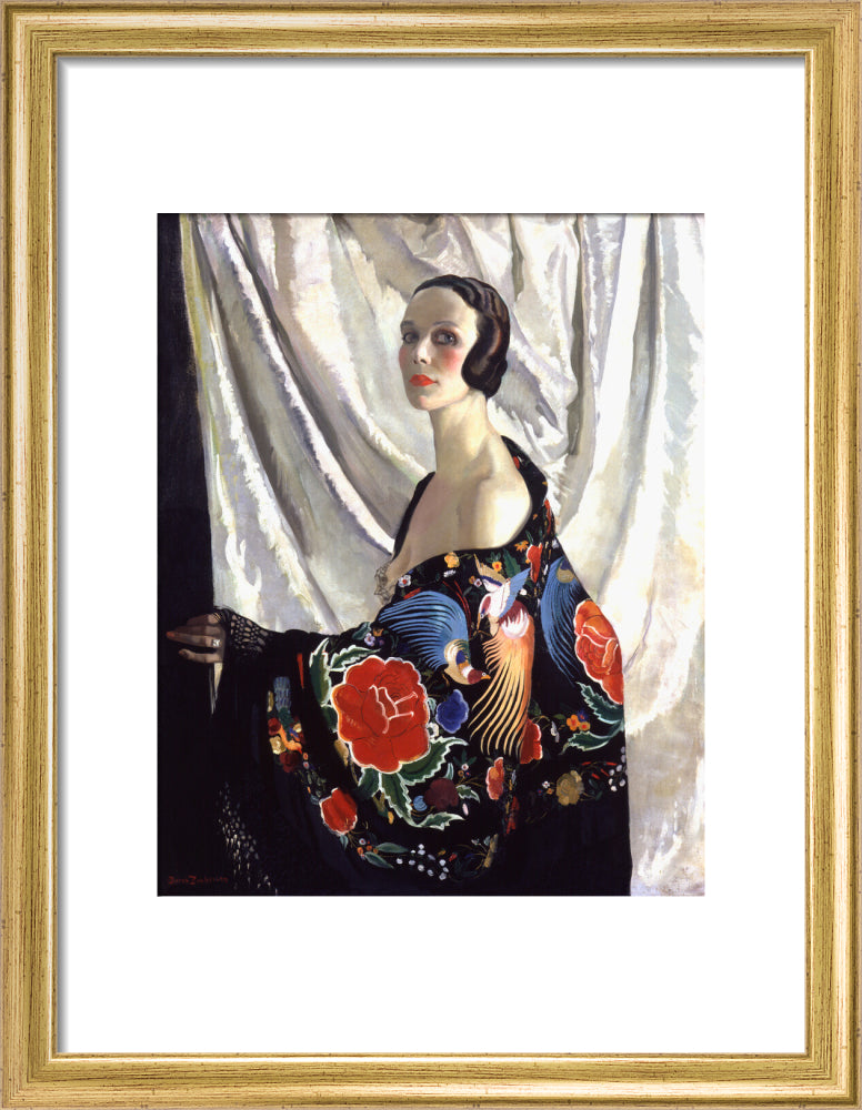 Doris zinkeisen portrait print (art print, small, gold frame)