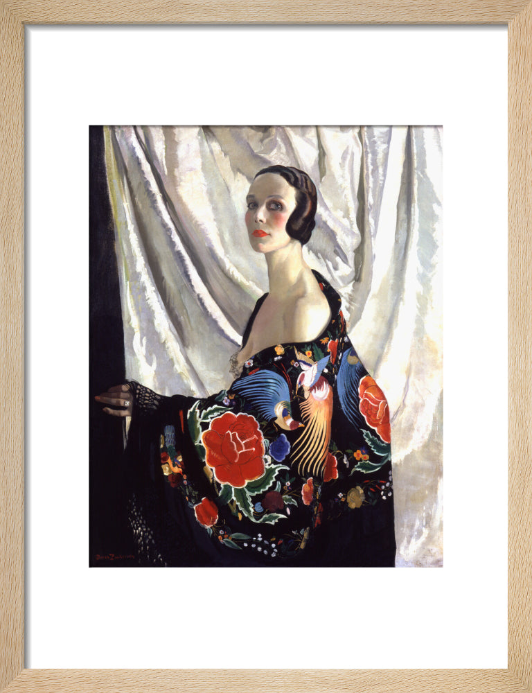 Doris zinkeisen portrait print (art print, small, natural frame)