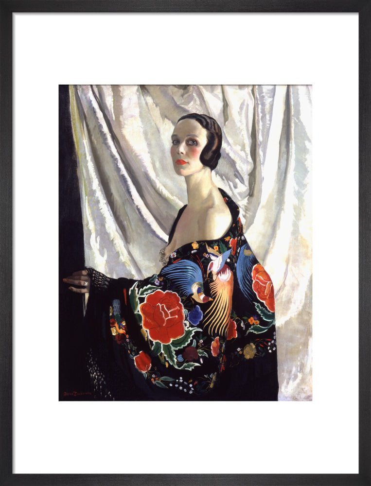 Doris zinkeisen portrait print (art print, medium, black frame)
