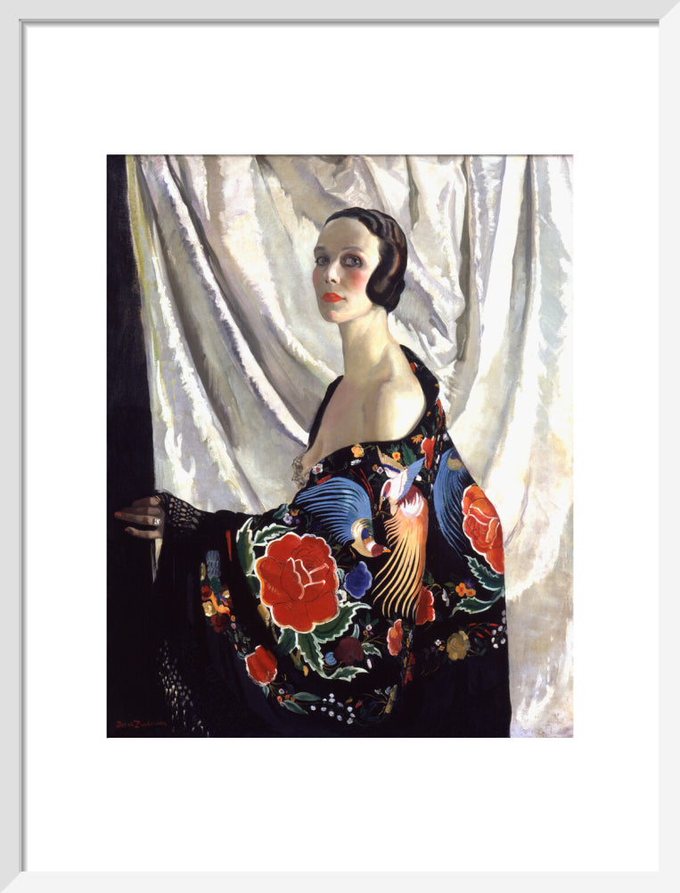 Doris zinkeisen portrait print (art print, medium, white frame)