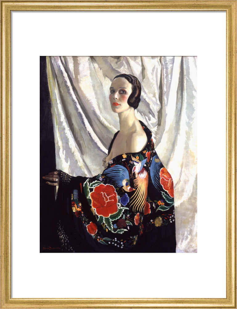 Doris zinkeisen portrait print (art print, medium, gold frame)