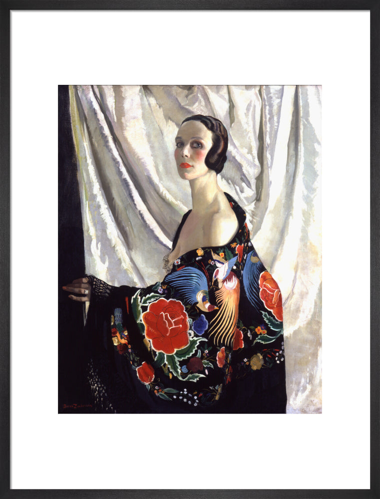 Doris zinkeisen portrait print (art print, large, black frame)