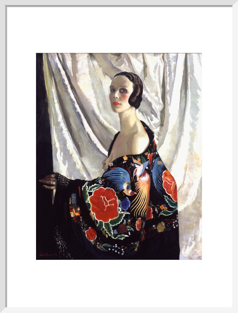 Doris zinkeisen portrait print (art print, large, white frame)
