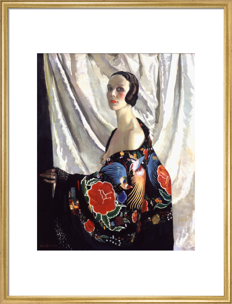 Doris zinkeisen portrait print (art print, large, gold frame)