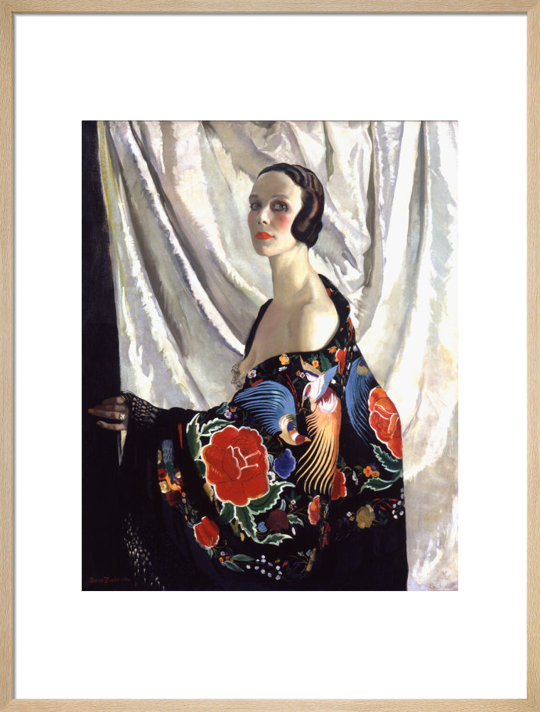 Doris zinkeisen portrait print (art print, large, natural frame)