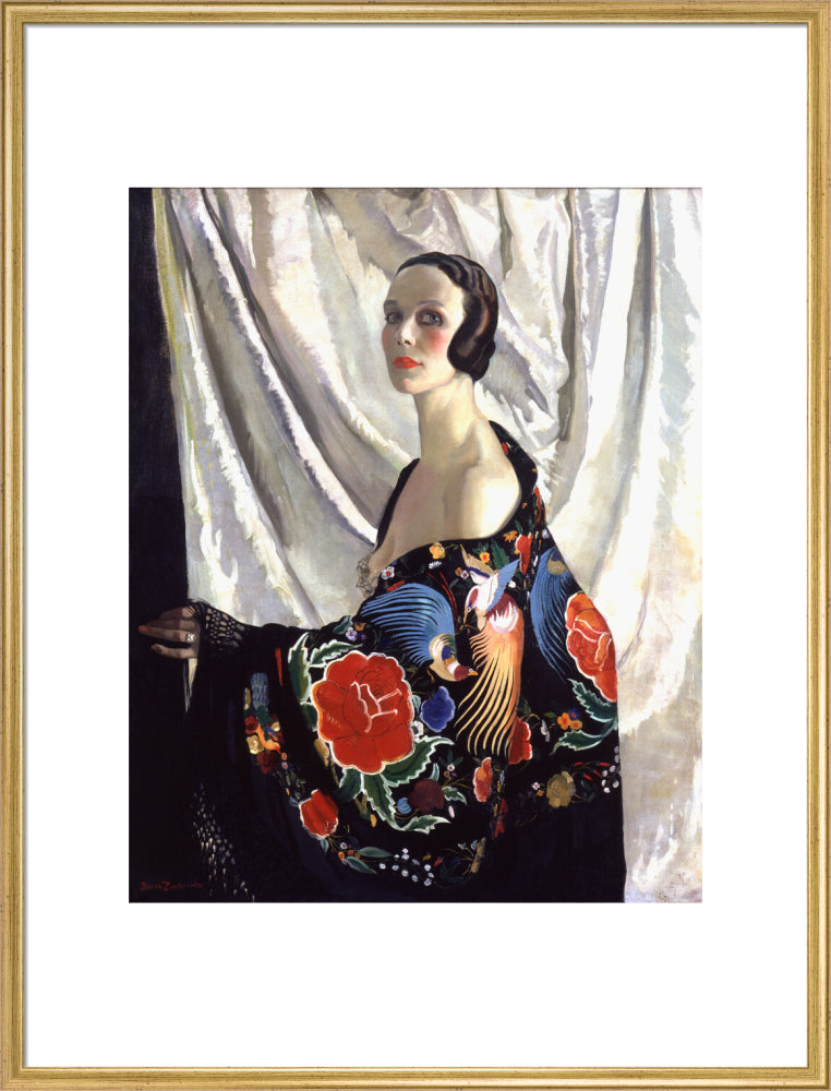 Doris zinkeisen portrait print (art print, extra large, gold frame)