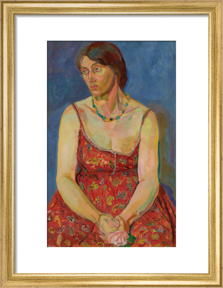 Vanessa bell portrait print (art print, small, gold frame)