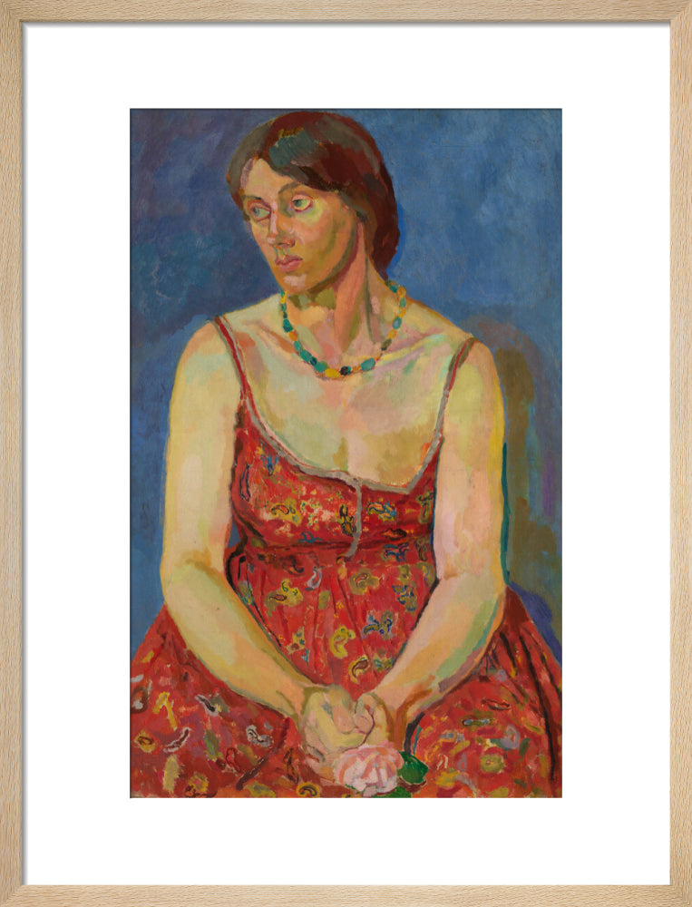 Vanessa bell portrait print (art print, medium, natural frame)
