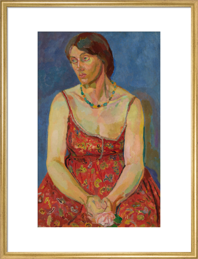 Vanessa bell portrait print (art print, large, gold frame)