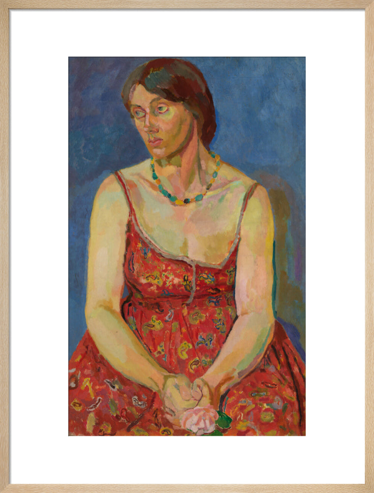 Vanessa bell portrait print (art print, large, natural frame)