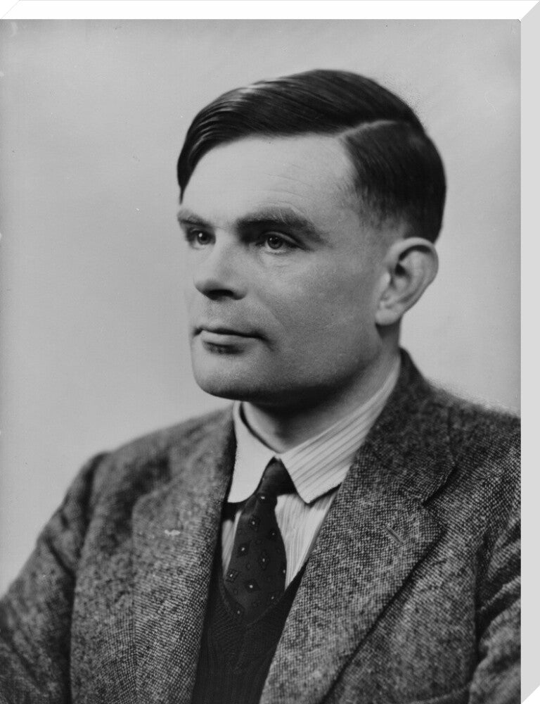 Alan turing portrait print (stretched canvas, extra large, no frame frame)
