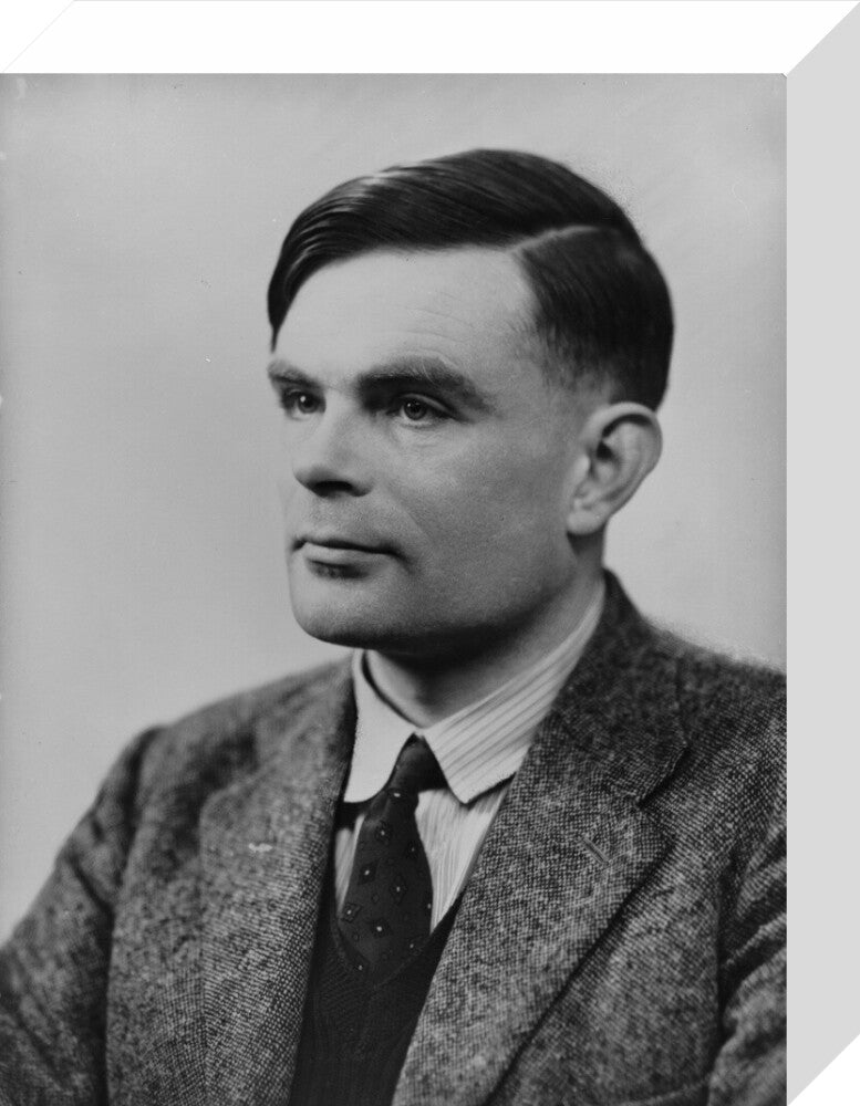 Alan turing portrait print (stretched canvas, small, no frame frame)