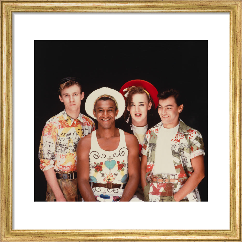 Culture club (roy hay; mikey craig; boy george; jon moss) portrait print (art print, small, gold frame frame)