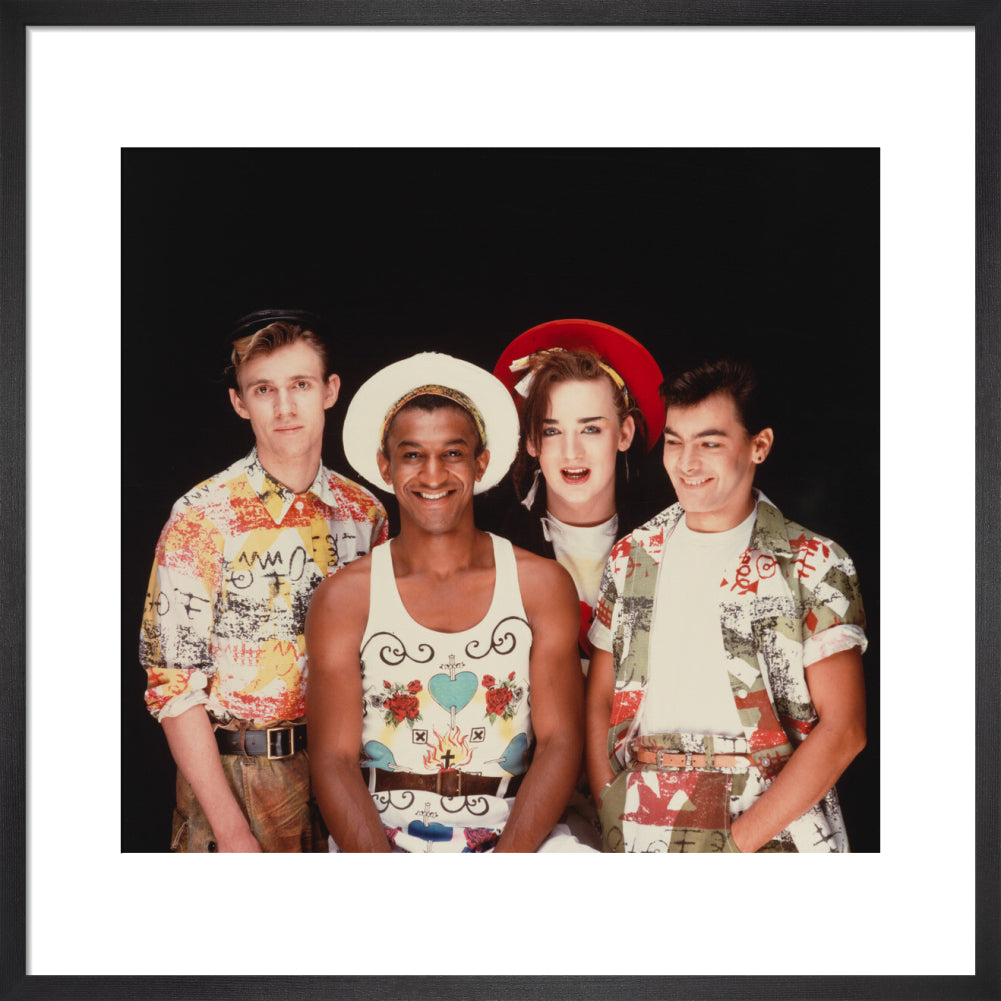 Culture club (roy hay; mikey craig; boy george; jon moss) portrait print (art print, medium, black frame frame)