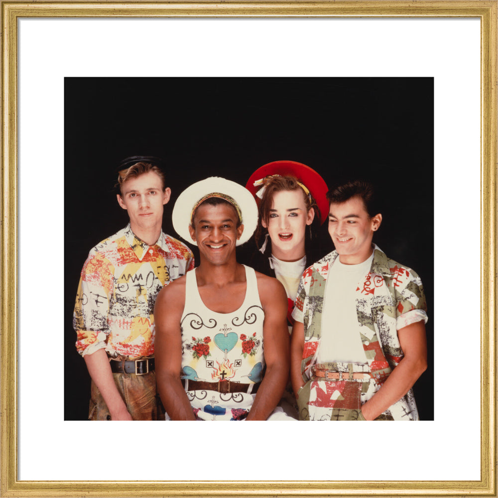 Culture club (roy hay; mikey craig; boy george; jon moss) portrait print (art print, medium, gold frame frame)