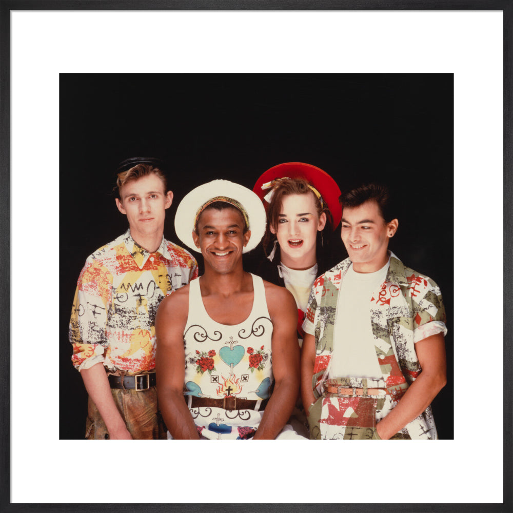 Culture club (roy hay; mikey craig; boy george; jon moss) portrait print (art print, large, black frame frame)