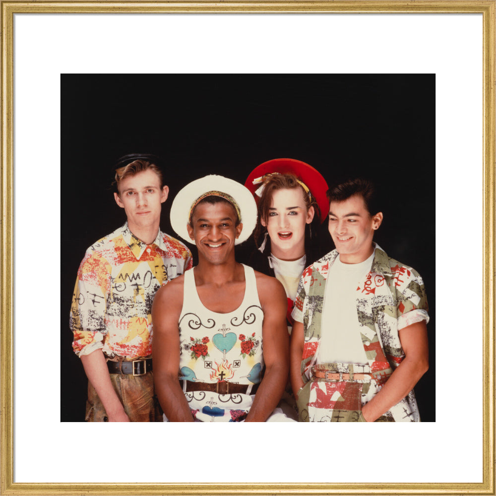 Culture club (roy hay; mikey craig; boy george; jon moss) portrait print (art print, large, gold frame frame)