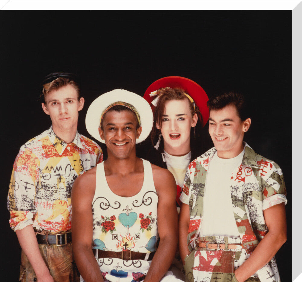 Culture club (roy hay; mikey craig; boy george; jon moss) portrait print (stretched canvas, large, no frame frame)
