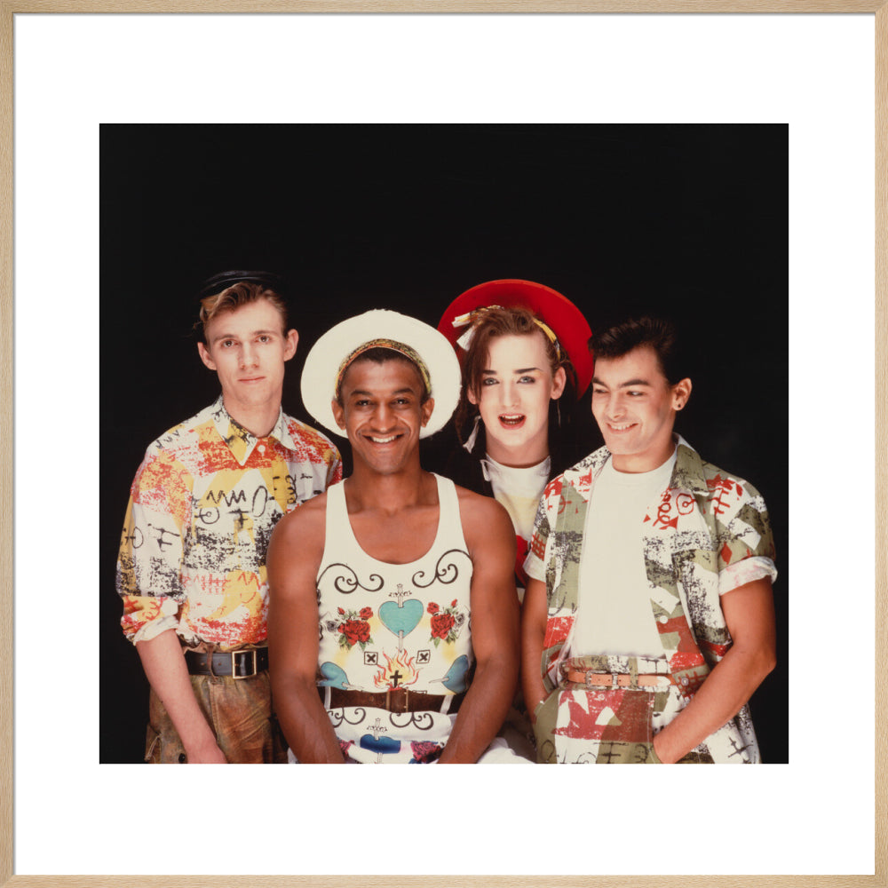 Culture club (roy hay; mikey craig; boy george; jon moss) portrait print (art print, extra large, natural frame frame)