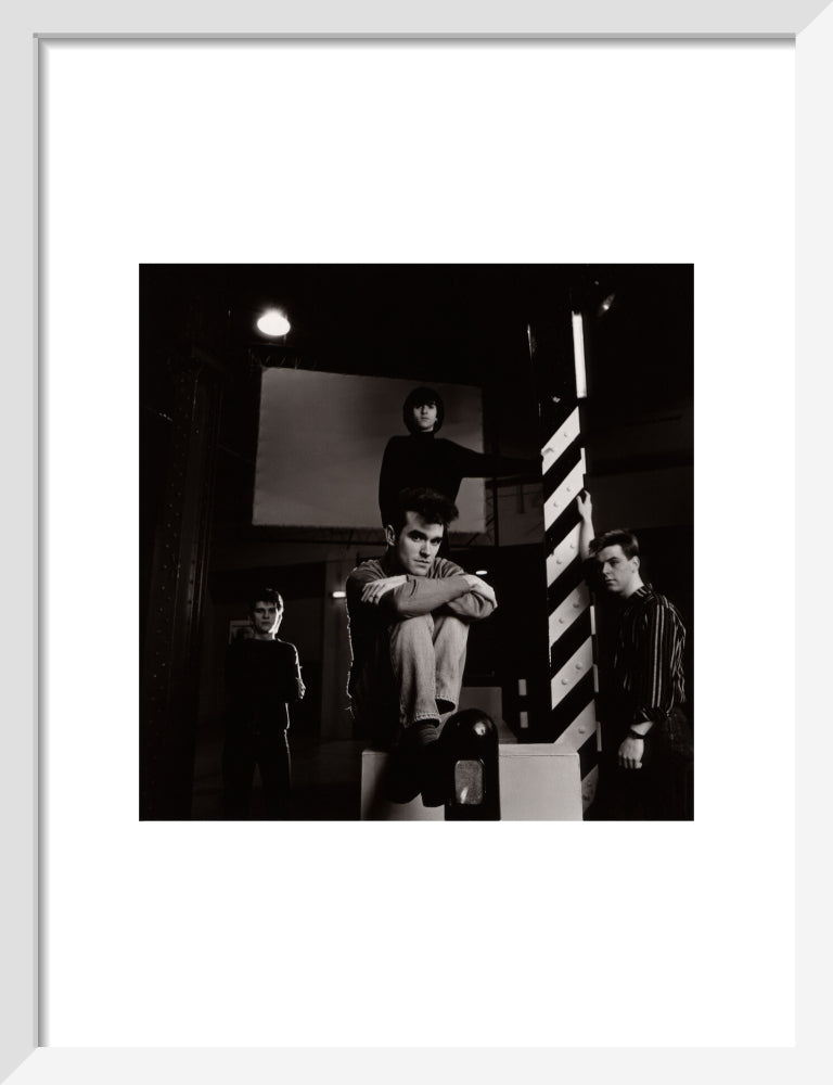 The smiths (mike joyce; morrissey; johnny marr; andy rourke) portrait print (art print, small, white frame)