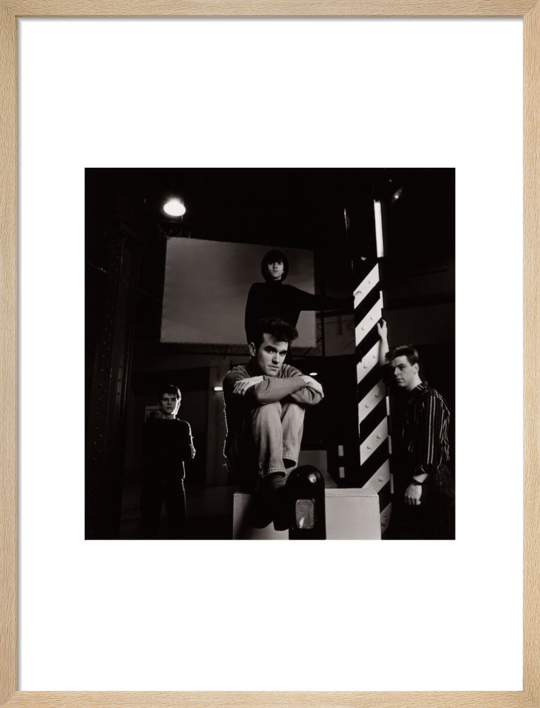 The smiths (mike joyce; morrissey; johnny marr; andy rourke) portrait print (art print, medium, natural frame)
