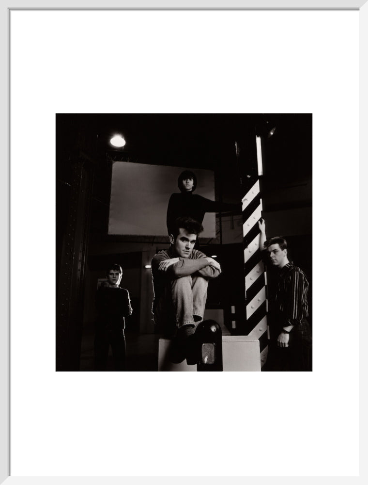 The smiths (mike joyce; morrissey; johnny marr; andy rourke) portrait print (art print, large, white frame)