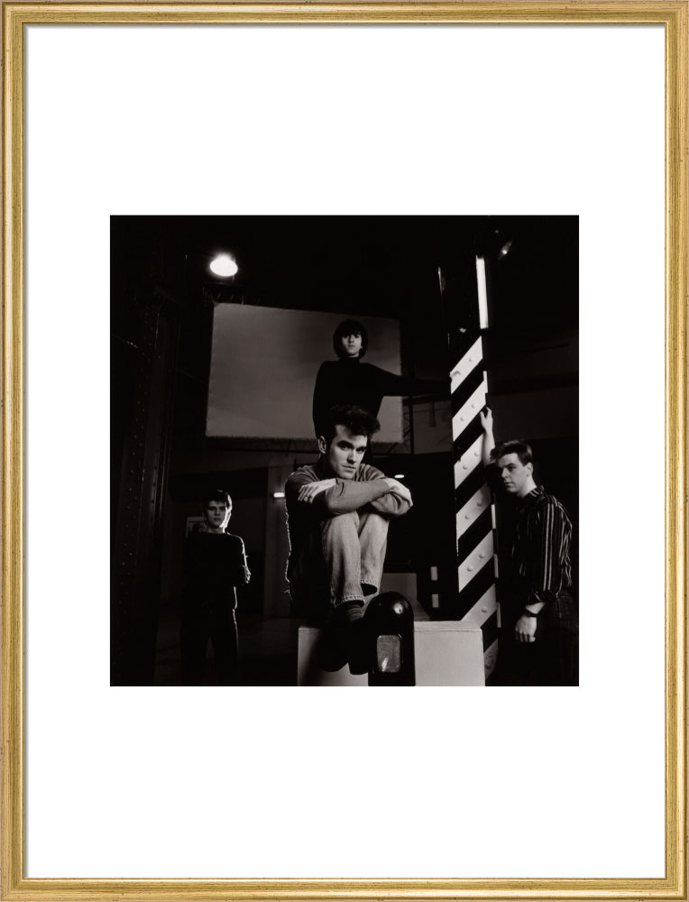 The smiths (mike joyce; morrissey; johnny marr; andy rourke) portrait print (art print, large, gold frame)