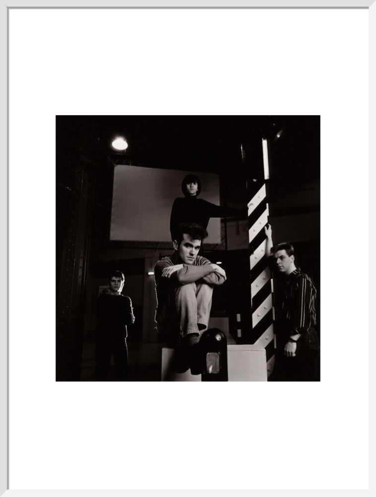 The smiths (mike joyce; morrissey; johnny marr; andy rourke) portrait print (art print, extra large, white frame)