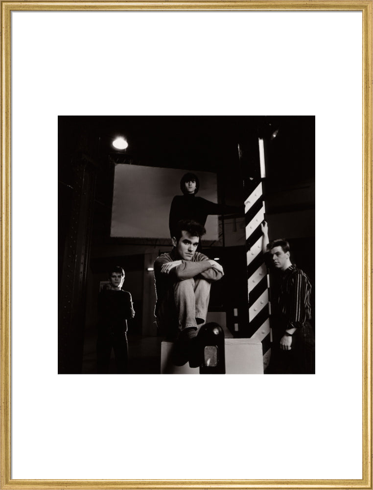 The smiths (mike joyce; morrissey; johnny marr; andy rourke) portrait print (art print, extra large, gold frame)
