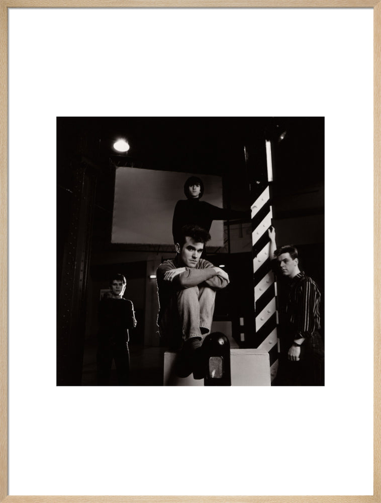The smiths (mike joyce; morrissey; johnny marr; andy rourke) portrait print (art print, extra large, natural frame)