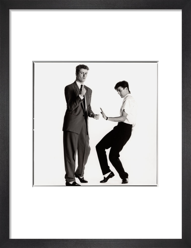 Wham! (george michael; andrew ridgeley) portrait print (art print, small, black frame)